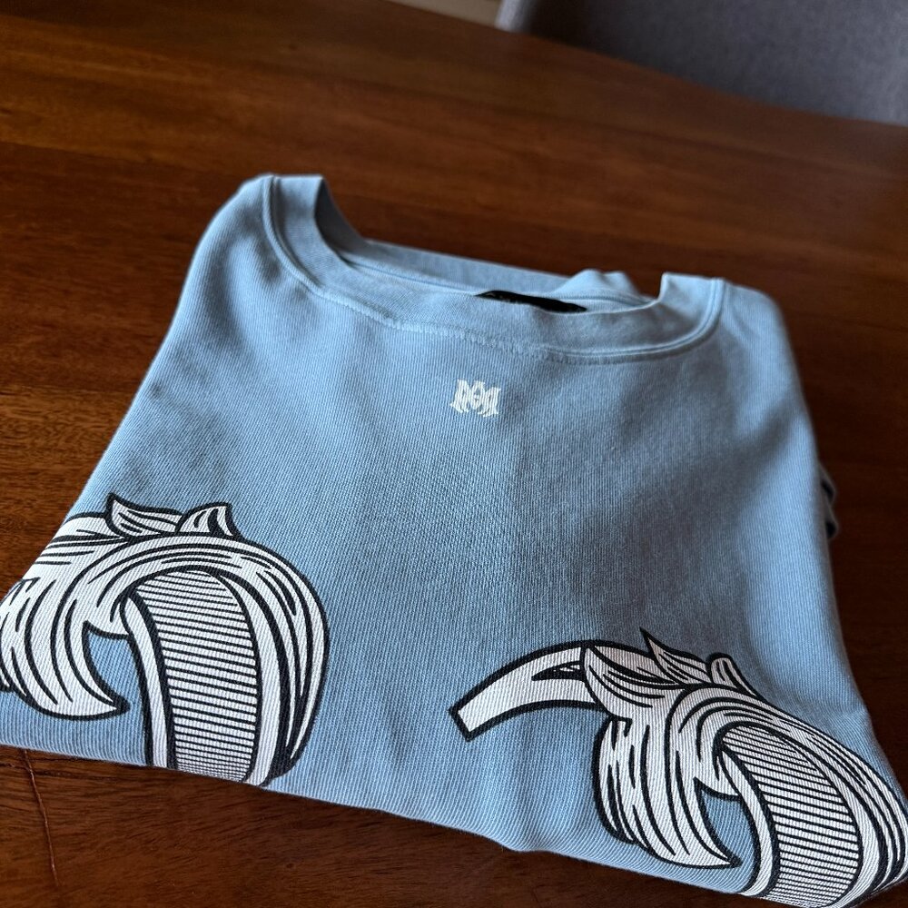 Amiri "22" T-Shirt - Oversized XXL - Light Blue - Picture 7 of 7